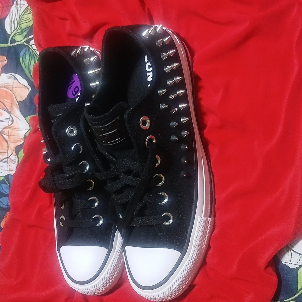 Converse Black CUSTOM Studded Women's Sneakers